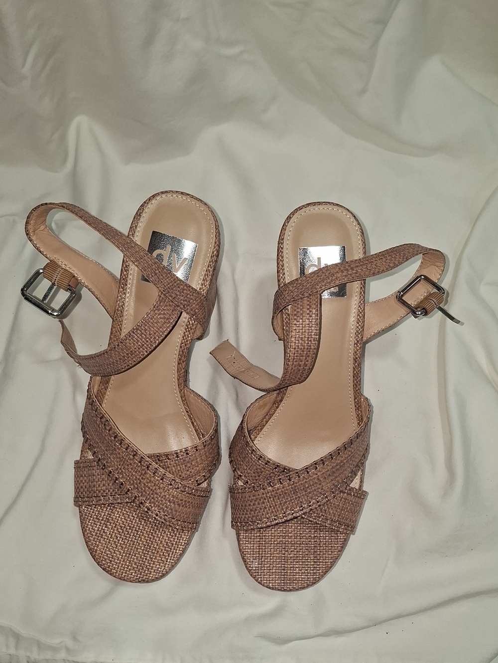 DV by Dolce Vita Tan Woven Slingback Heeled Sandals